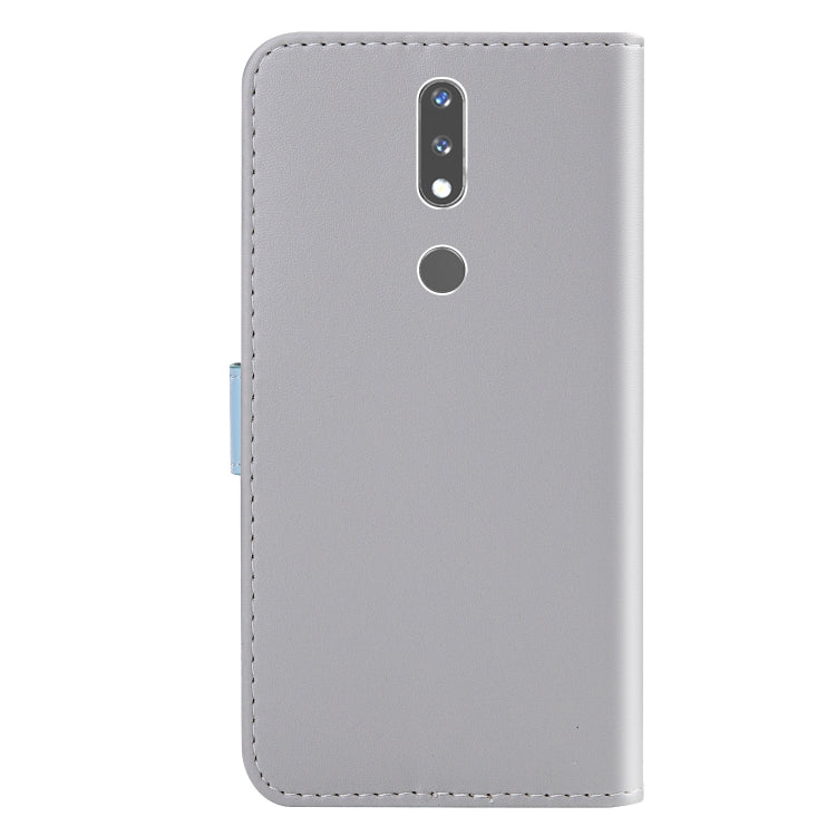 For Nokia 2.4 Tricolor Stitching Horizontal Flip TPU + PU Leather Case with Holder & Card Slots & Wallet