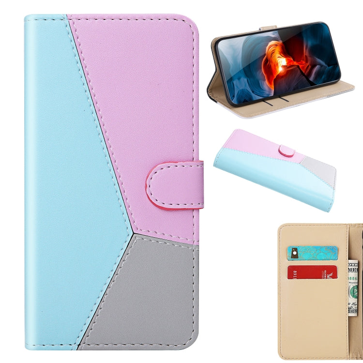 For Nokia 3.4 Tricolor Stitching Horizontal Flip TPU + PU Leather Case with Holder & Card Slots & Wallet