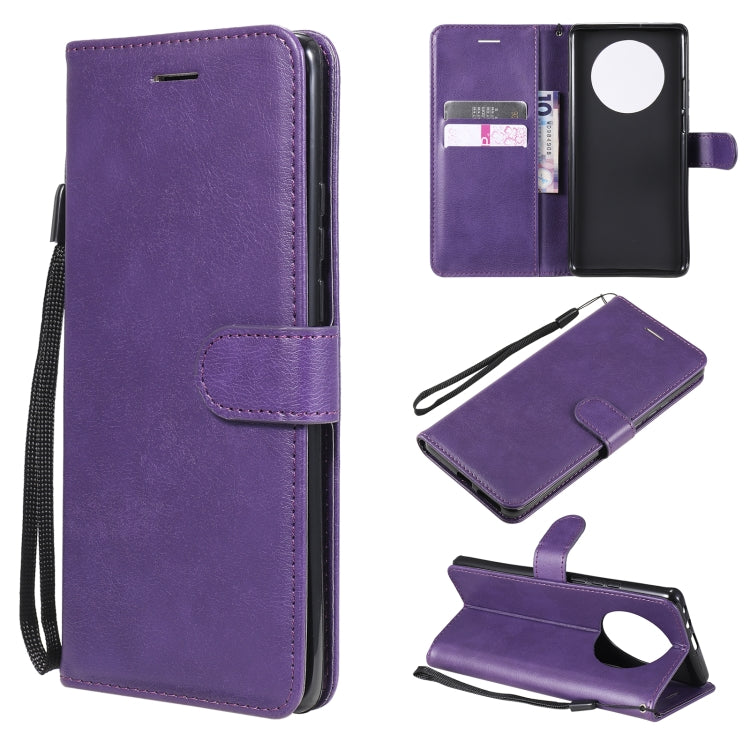 For Huawei Mate 40 Pro Solid Color Horizontal Flip Protective Leather Case with Holder & Card Slots & Wallet & Photo Frame & Lanyard