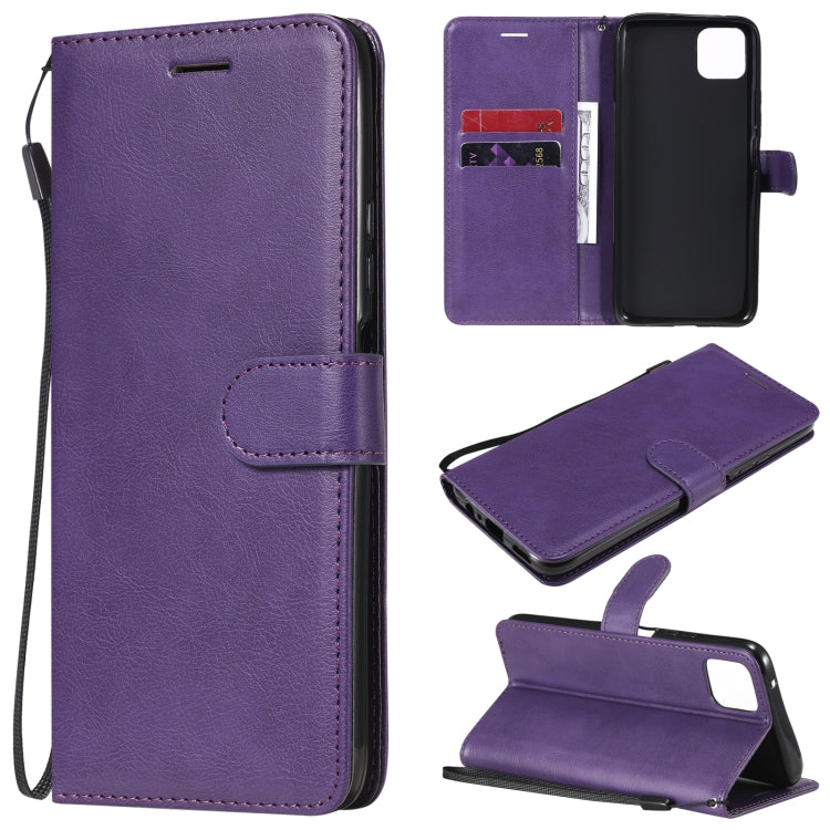 For Huawei Enjoy 20 5G Solid Color Horizontal Flip Protective Leather Case with Holder & Card Slots & Wallet & Photo Frame & Lanyard