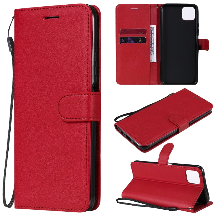 For Huawei Enjoy 20 5G Solid Color Horizontal Flip Protective Leather Case with Holder & Card Slots & Wallet & Photo Frame & Lanyard