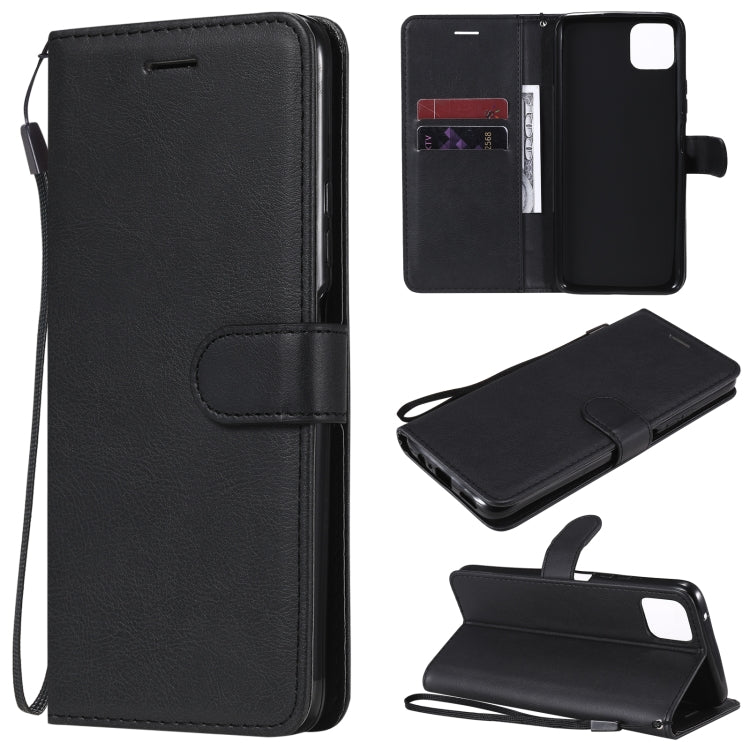 For Huawei Enjoy 20 5G Solid Color Horizontal Flip Protective Leather Case with Holder & Card Slots & Wallet & Photo Frame & Lanyard