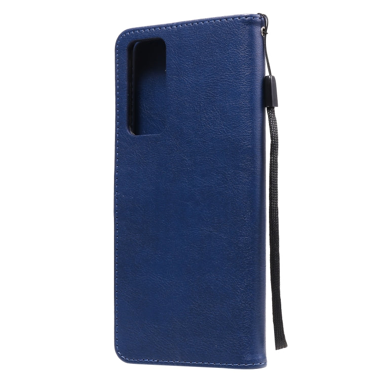 For Huawei Honor Play4 Solid Color Horizontal Flip Protective Leather Case with Holder & Card Slots & Wallet & Photo Frame & Lanyard