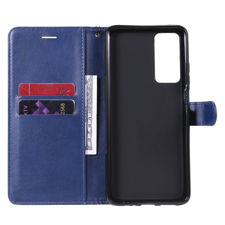 For Huawei Honor Play4 Solid Color Horizontal Flip Protective Leather Case with Holder & Card Slots & Wallet & Photo Frame & Lanyard
