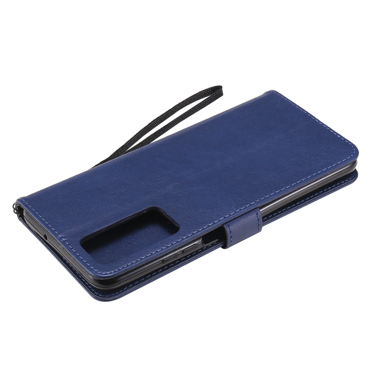 For Huawei Honor Play4 Solid Color Horizontal Flip Protective Leather Case with Holder & Card Slots & Wallet & Photo Frame & Lanyard
