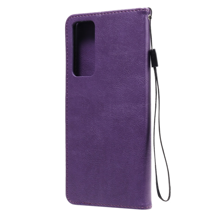 For Huawei Honor Play4 Solid Color Horizontal Flip Protective Leather Case with Holder & Card Slots & Wallet & Photo Frame & Lanyard