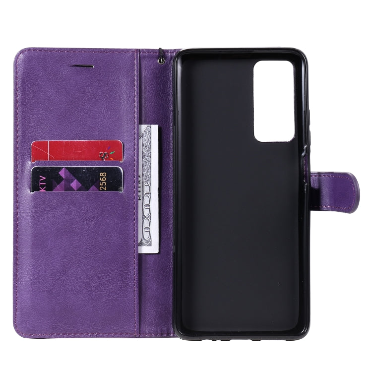 For Huawei Honor Play4 Solid Color Horizontal Flip Protective Leather Case with Holder & Card Slots & Wallet & Photo Frame & Lanyard