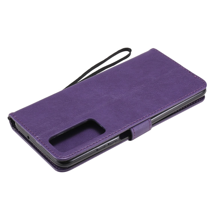 For Huawei Honor Play4 Solid Color Horizontal Flip Protective Leather Case with Holder & Card Slots & Wallet & Photo Frame & Lanyard