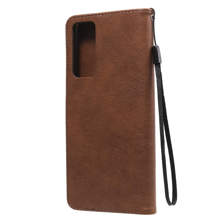 For Huawei Honor Play4 Solid Color Horizontal Flip Protective Leather Case with Holder & Card Slots & Wallet & Photo Frame & Lanyard