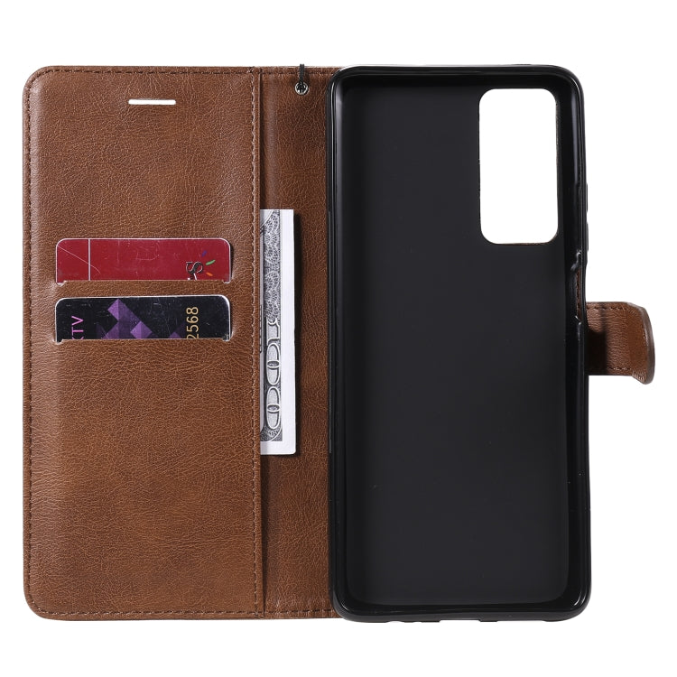 For Huawei Honor Play4 Solid Color Horizontal Flip Protective Leather Case with Holder & Card Slots & Wallet & Photo Frame & Lanyard