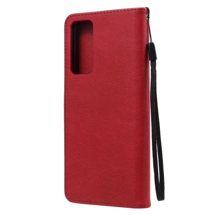 For Huawei Honor Play4 Solid Color Horizontal Flip Protective Leather Case with Holder & Card Slots & Wallet & Photo Frame & Lanyard