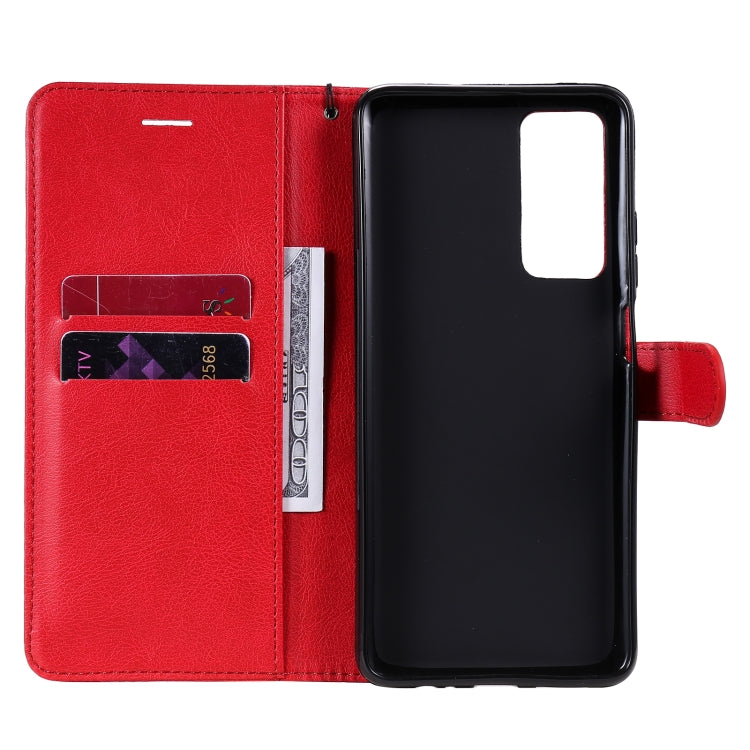 For Huawei Honor Play4 Solid Color Horizontal Flip Protective Leather Case with Holder & Card Slots & Wallet & Photo Frame & Lanyard