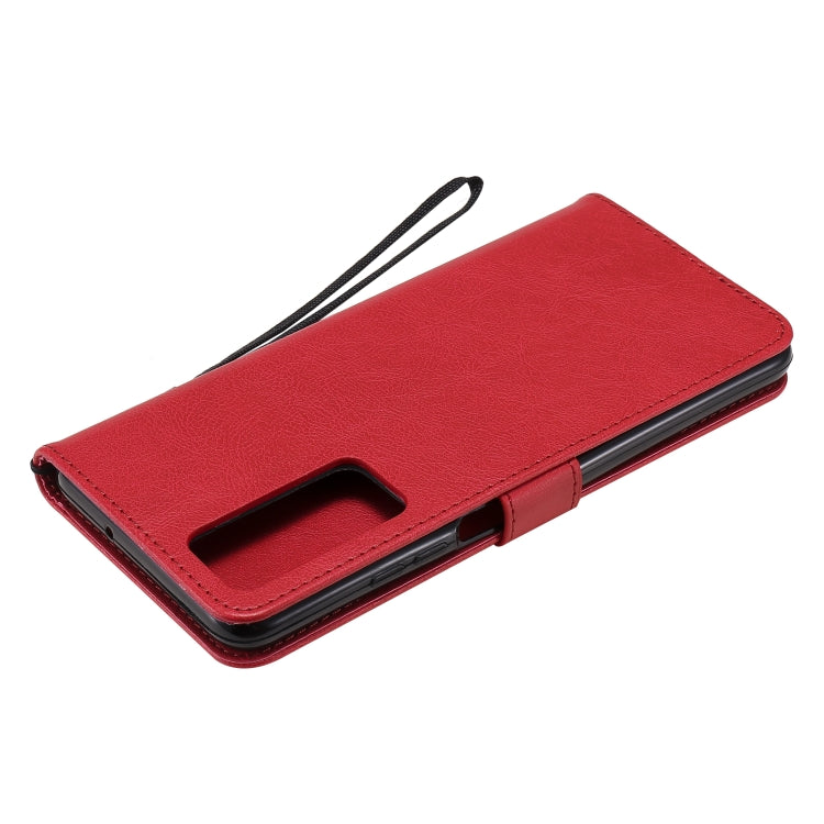 For Huawei Honor Play4 Solid Color Horizontal Flip Protective Leather Case with Holder & Card Slots & Wallet & Photo Frame & Lanyard