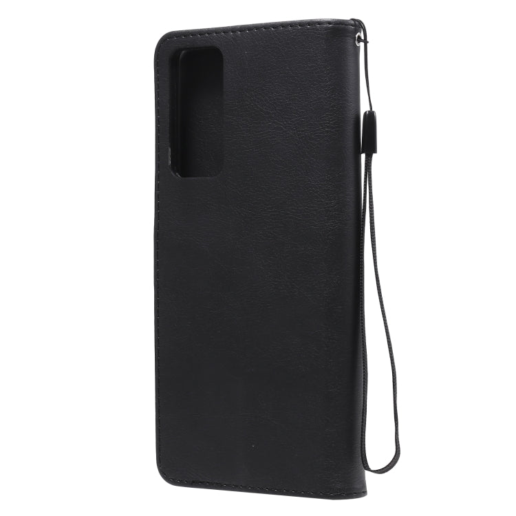 For Huawei Honor Play4 Solid Color Horizontal Flip Protective Leather Case with Holder & Card Slots & Wallet & Photo Frame & Lanyard