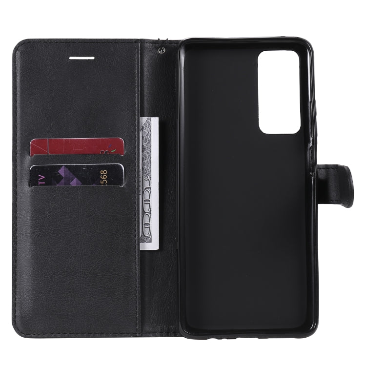 For Huawei Honor Play4 Solid Color Horizontal Flip Protective Leather Case with Holder & Card Slots & Wallet & Photo Frame & Lanyard