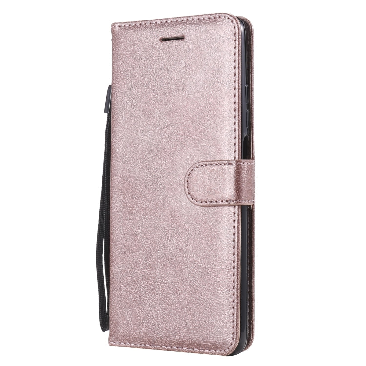 For Huawei Honor Play4 Solid Color Horizontal Flip Protective Leather Case with Holder & Card Slots & Wallet & Photo Frame & Lanyard