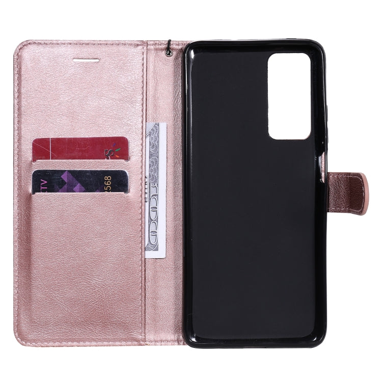 For Huawei Honor Play4 Solid Color Horizontal Flip Protective Leather Case with Holder & Card Slots & Wallet & Photo Frame & Lanyard