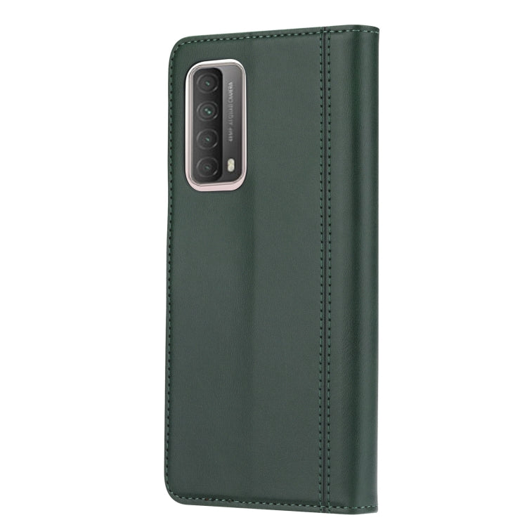 For Huawei P smart 2021 Calf Texture Double Fold Clasp Horizontal Flip Leather Case with Photo Frame & Holder & Card Slots & Wallet
