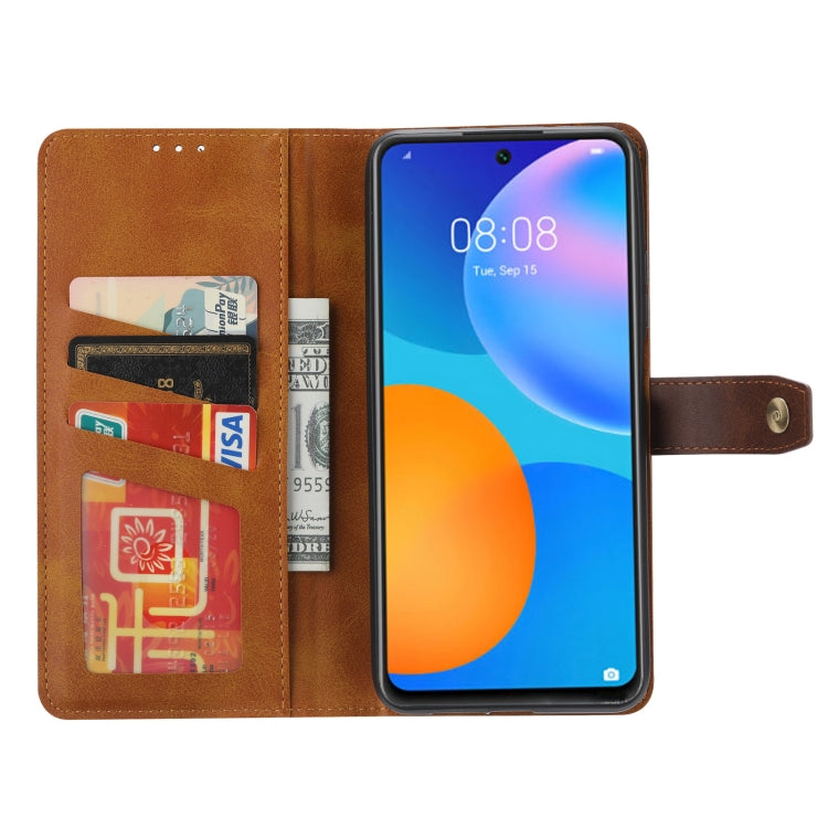 For Huawei P smart 2021 Calf Texture Double Fold Clasp Horizontal Flip Leather Case with Photo Frame & Holder & Card Slots & Wallet