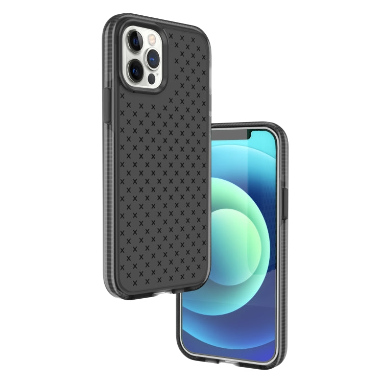 For iPhone 12 / 12 Pro Shockproof Grid Texture TPU Protective Case