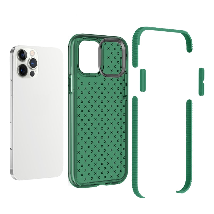For iPhone 12 / 12 Pro Shockproof Grid Texture TPU Protective Case