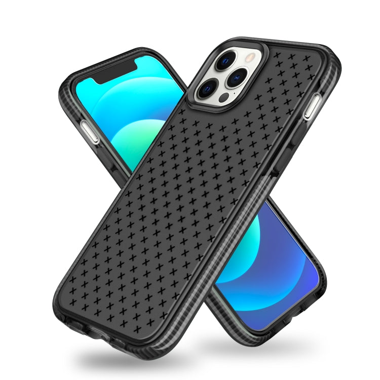 For iPhone 12 Pro Max Shockproof Grid Texture TPU Protective Case