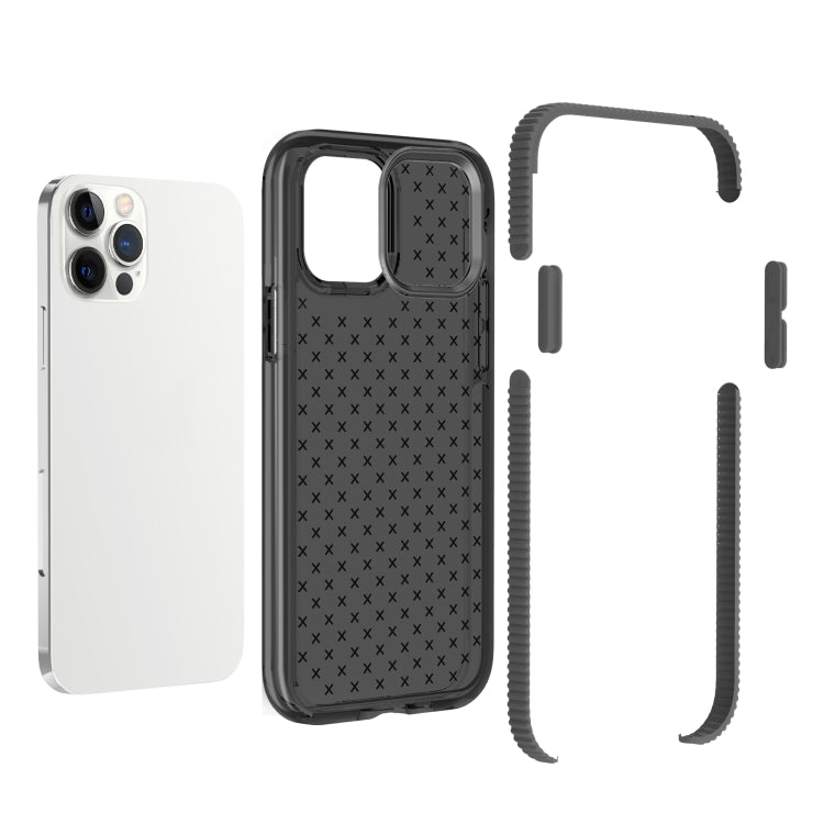 For iPhone 12 Pro Max Shockproof Grid Texture TPU Protective Case
