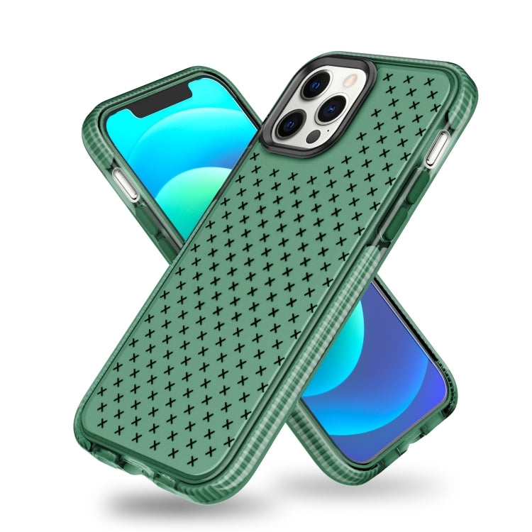 For iPhone 12 Pro Max Shockproof Grid Texture TPU Protective Case