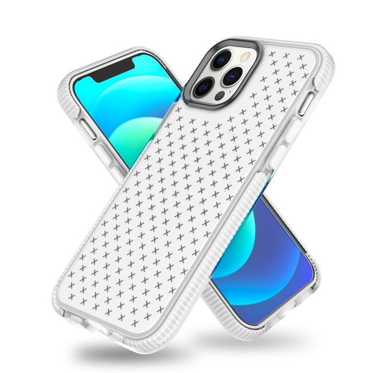 For iPhone 12 Pro Max Shockproof Grid Texture TPU Protective Case