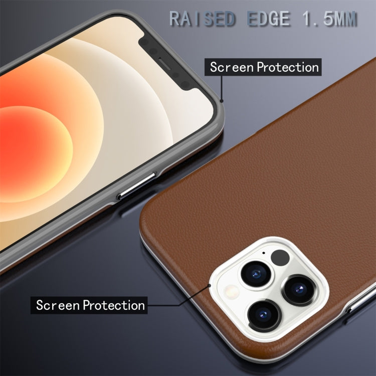 For iPhone 12 Pro Max Business Style PU + PC Protective Case