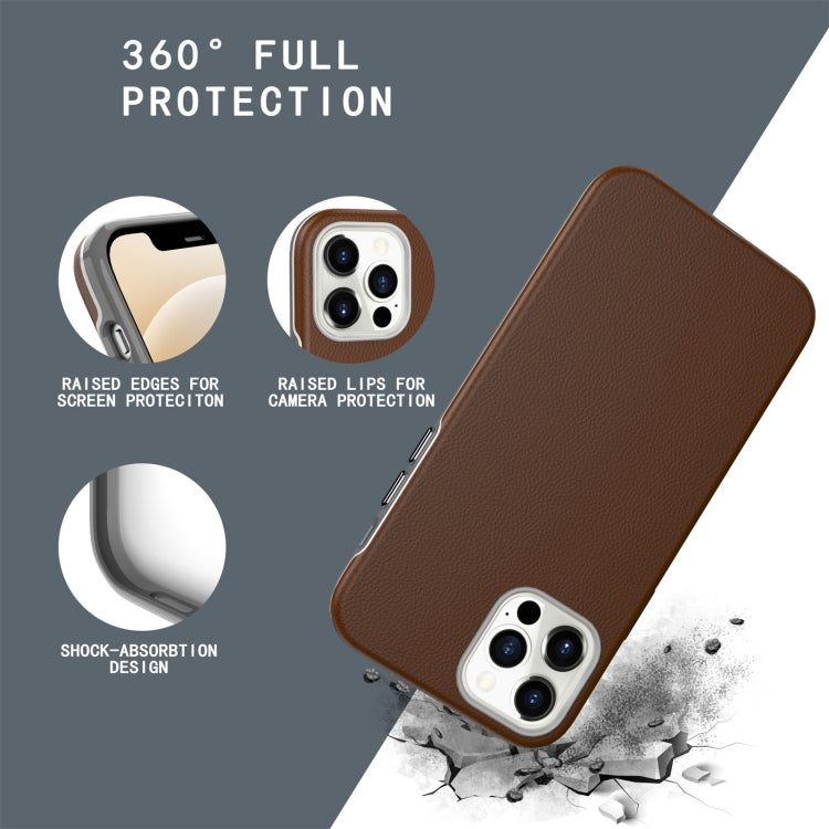 For iPhone 12 Pro Max Business Style PU + PC Protective Case