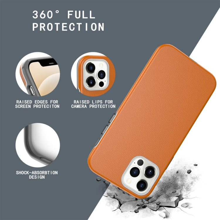 For iPhone 12 Pro Max Business Style PU + PC Protective Case