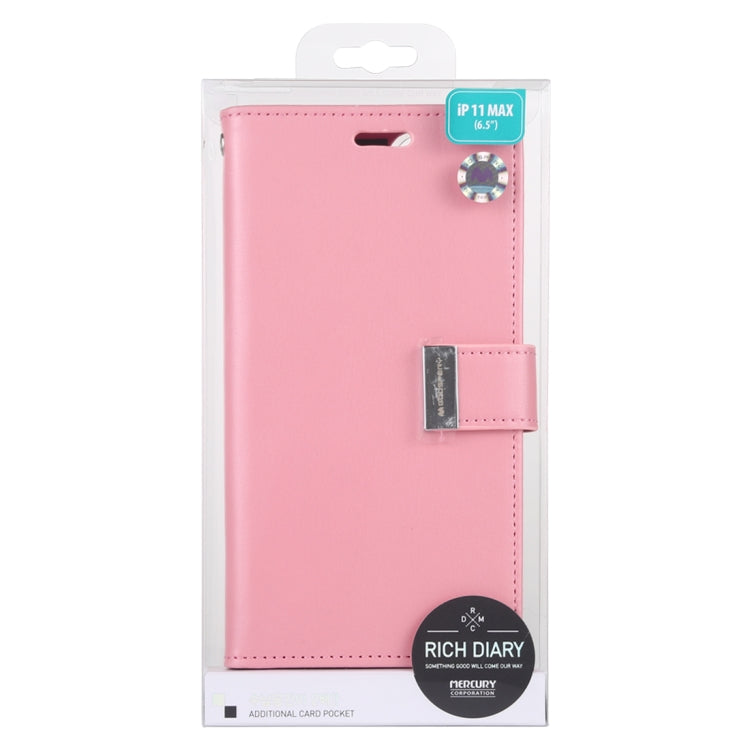 For iPhone 11 Pro Max MERCURY GOOSPERY RICH DIARY Crazy Horse Texture Horizontal Flip Leather Case  with Holder & Card Slots & Wallet