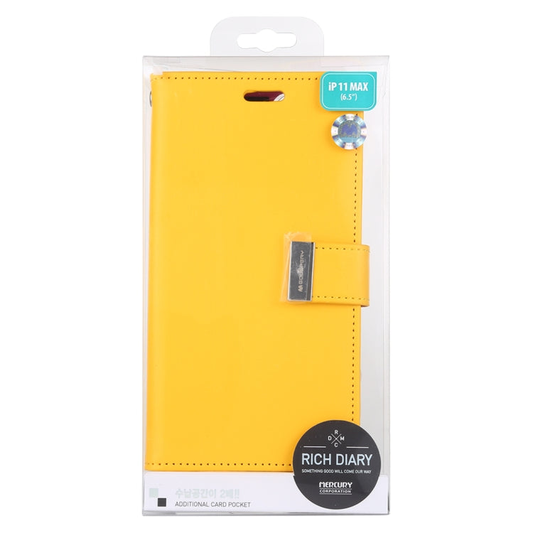 For iPhone 11 Pro Max MERCURY GOOSPERY RICH DIARY Crazy Horse Texture Horizontal Flip Leather Case  with Holder & Card Slots & Wallet