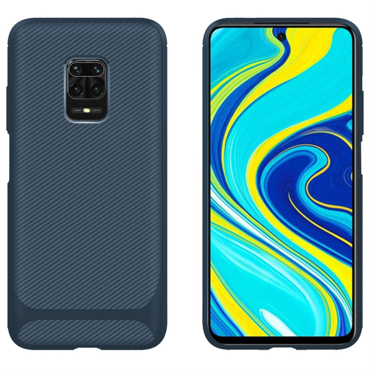 For Xiaomi Redmi Note 9S / 9 Pro / 9 Pro Max Carbon Fiber Texture Shockproof TPU Protective Case
