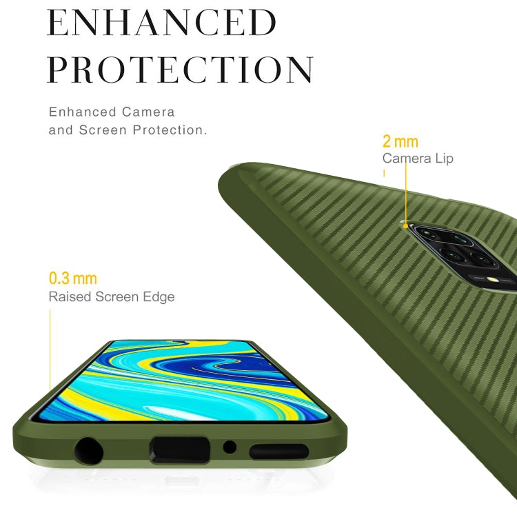 For Xiaomi Redmi Note 9S / 9 Pro / 9 Pro Max Carbon Fiber Texture Shockproof TPU Protective Case