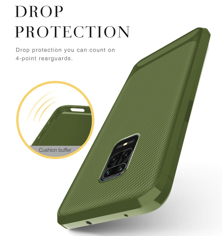 For Xiaomi Redmi Note 9S / 9 Pro / 9 Pro Max Carbon Fiber Texture Shockproof TPU Protective Case