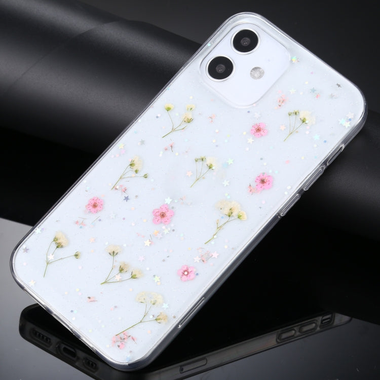 For iPhone 12 mini Gypsophila Flowers Pattern TPU Protective Case