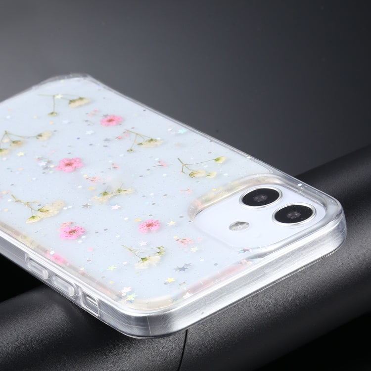 For iPhone 12 mini Gypsophila Flowers Pattern TPU Protective Case