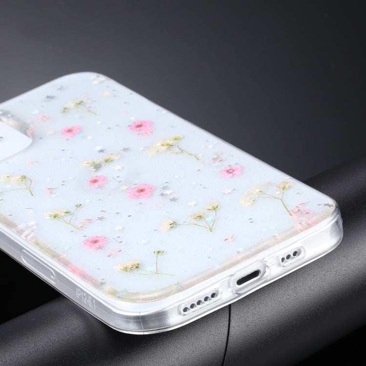 For iPhone 12 mini Gypsophila Flowers Pattern TPU Protective Case