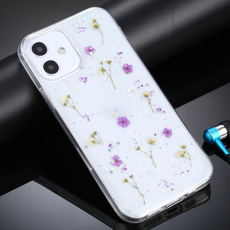 For iPhone 12 mini Gypsophila Flowers Pattern TPU Protective Case