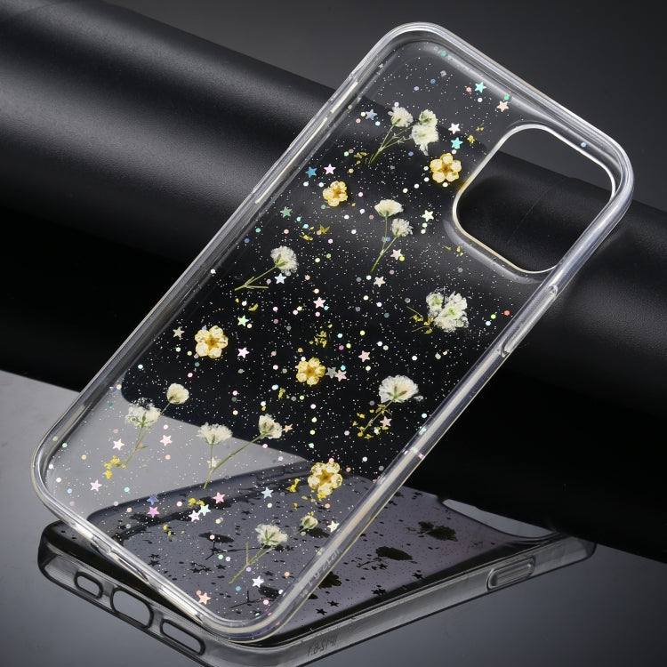 For iPhone 12 / 12 Pro Gypsophila Flowers Pattern TPU Protective Case