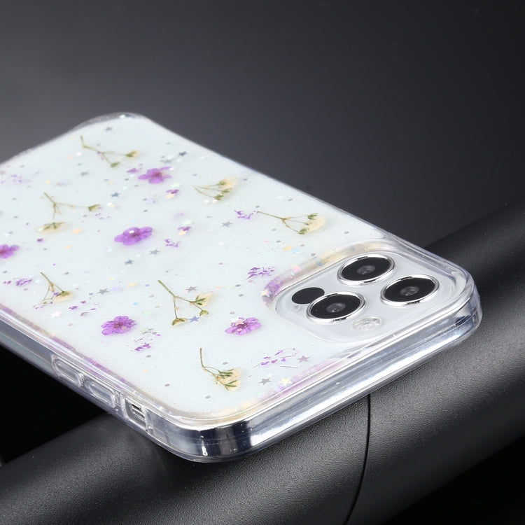 For iPhone 12 Pro Max Gypsophila Flowers Pattern TPU Protective Case