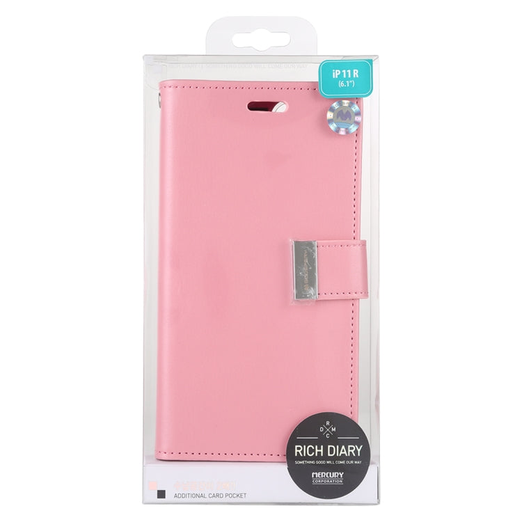 For iPhone 11 MERCURY GOOSPERY RICH DIARY Crazy Horse Texture Horizontal Flip Leather Case  with Holder & Card Slots & Wallet