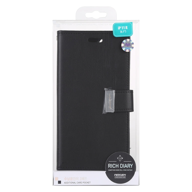 For iPhone 11 MERCURY GOOSPERY RICH DIARY Crazy Horse Texture Horizontal Flip Leather Case  with Holder & Card Slots & Wallet