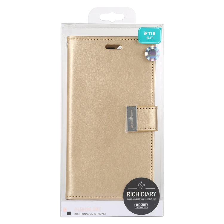 For iPhone 11 MERCURY GOOSPERY RICH DIARY Crazy Horse Texture Horizontal Flip Leather Case  with Holder & Card Slots & Wallet