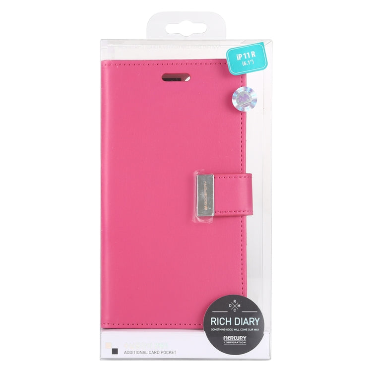 For iPhone 11 MERCURY GOOSPERY RICH DIARY Crazy Horse Texture Horizontal Flip Leather Case  with Holder & Card Slots & Wallet