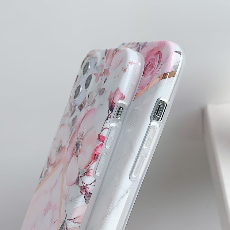For iPhone 11 Splicing Flower Eight Characters Pattern TPU Protective Case with Chain Strap