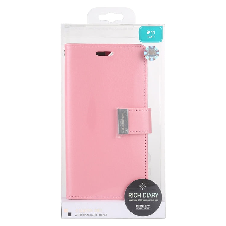 For iPhone 11 Pro MERCURY GOOSPERY RICH DIARY Crazy Horse Texture Horizontal Flip Leather Case  with Holder & Card Slots & Wallet