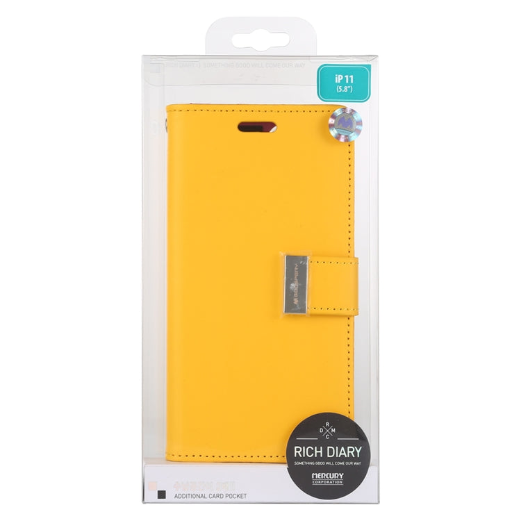 For iPhone 11 Pro MERCURY GOOSPERY RICH DIARY Crazy Horse Texture Horizontal Flip Leather Case  with Holder & Card Slots & Wallet